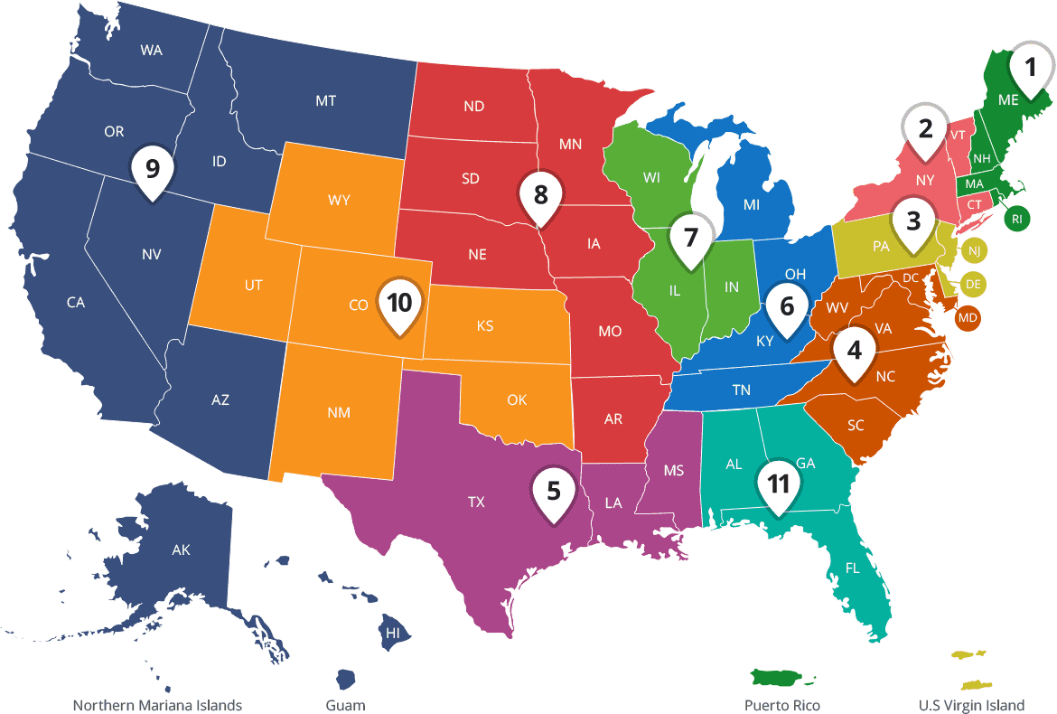 Geographic Boundaries of U.S. Courts of Appeals and U.S. District Courts