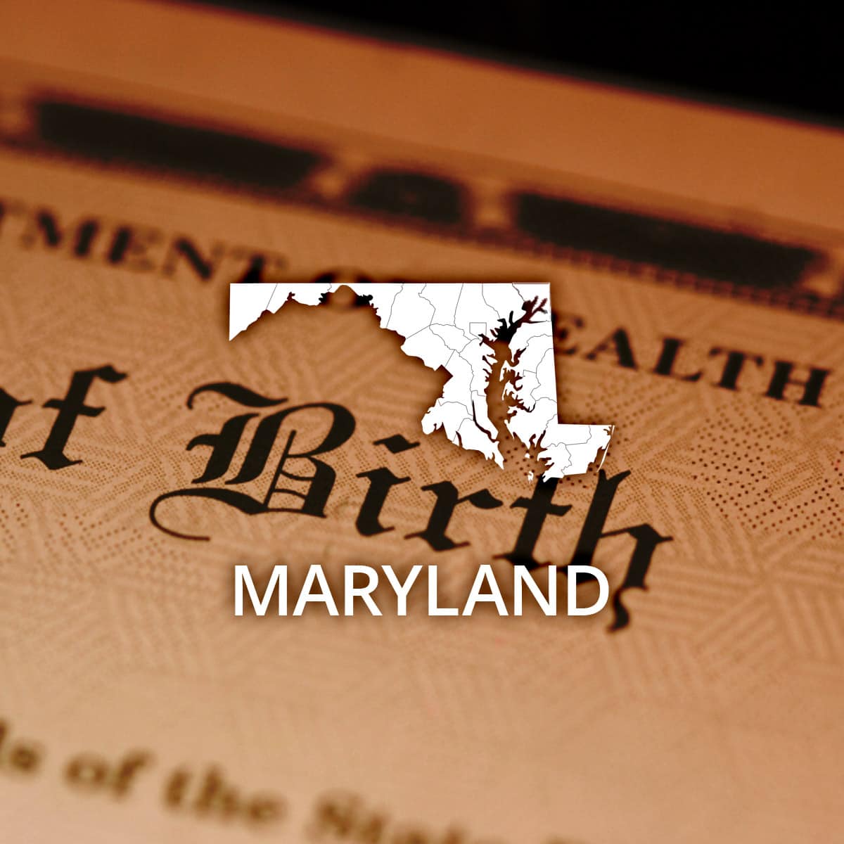 certified copy of birth certificate maryland